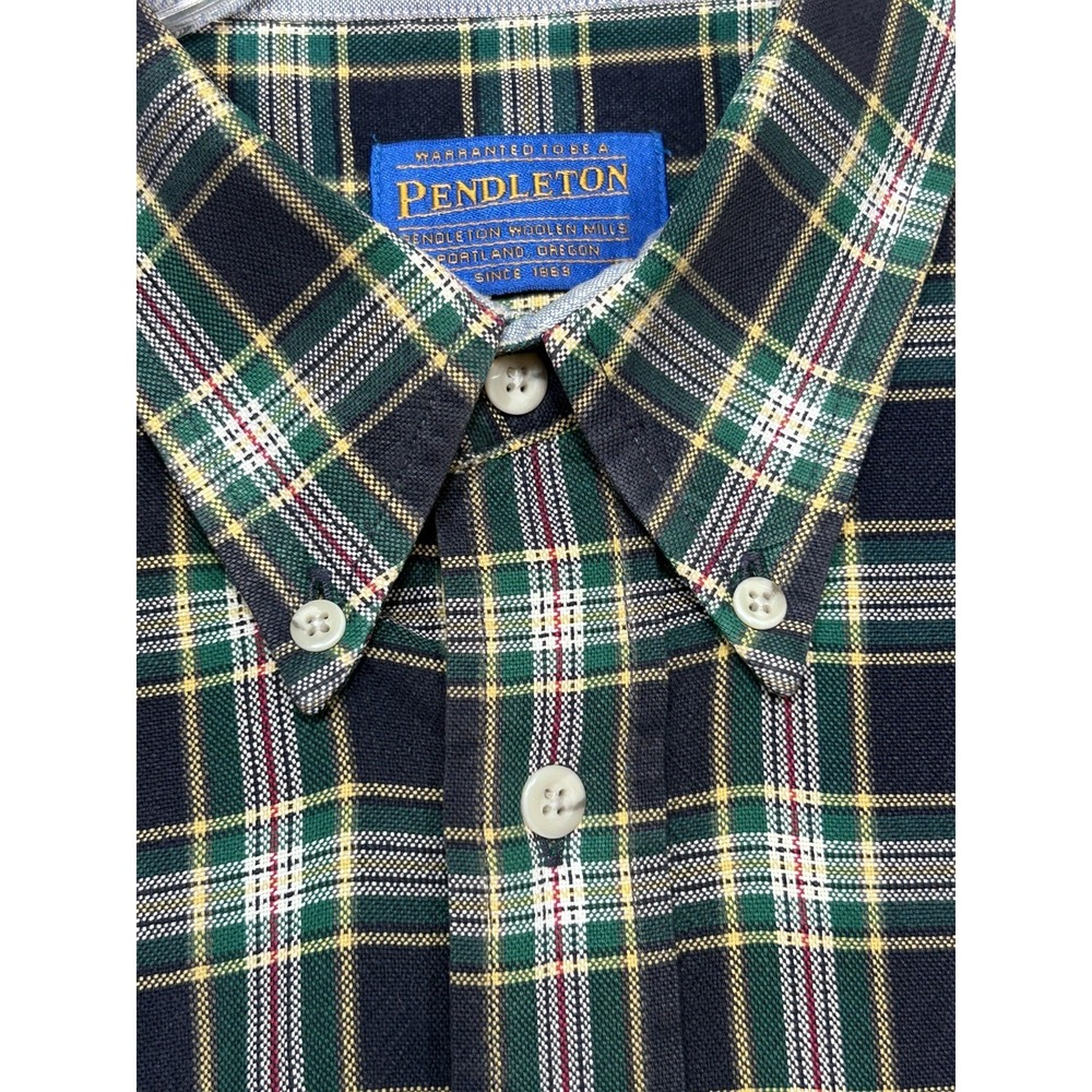 Vintage Pendleton Shirt Size Large Plaid Short Sleeve Button Down Pocket cotton